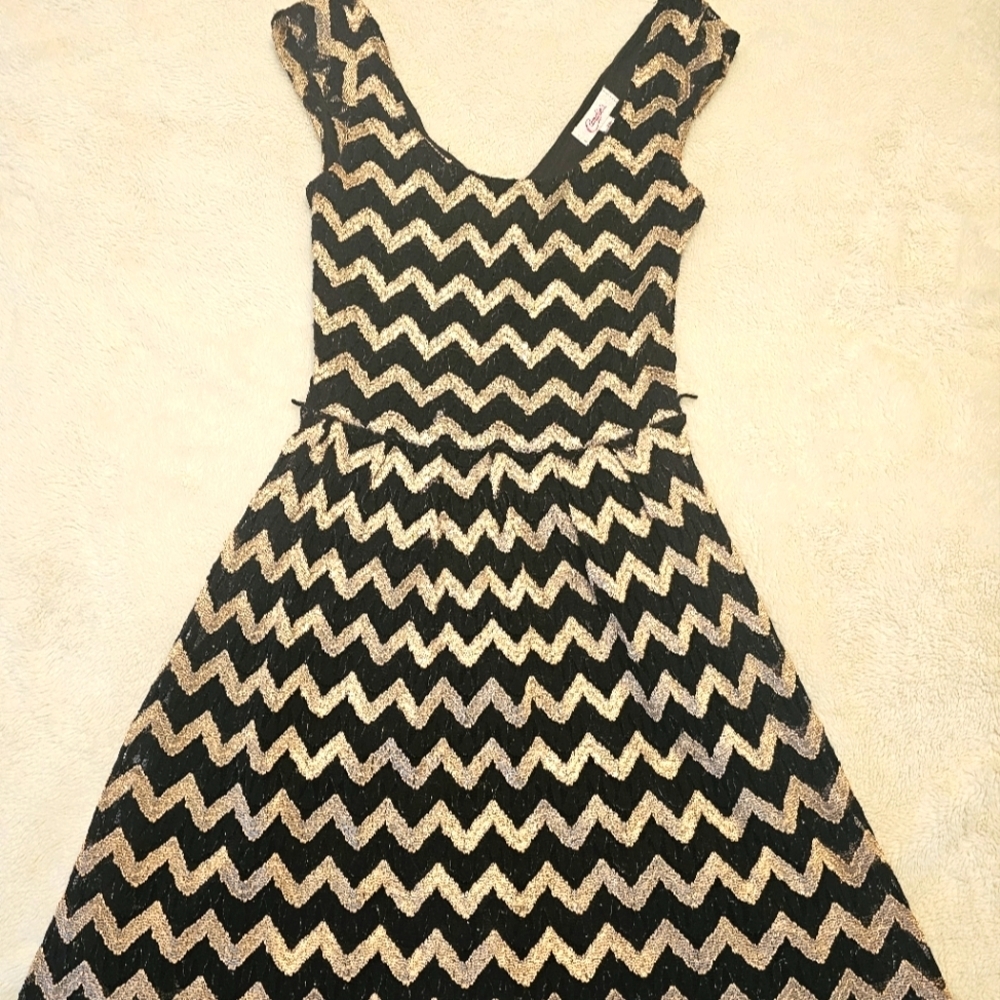 Candie's Black & Gold Juniors Dress Size XS